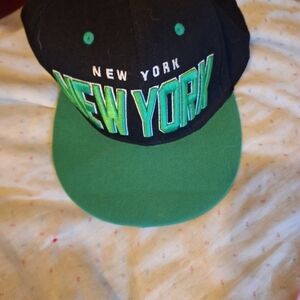 New York Green and Black Snapback Baseball Hat